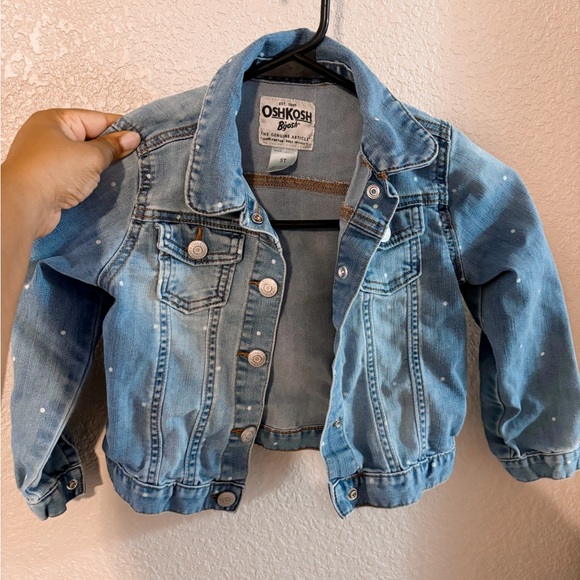 OshKosh Light-Wash Denim Polka Dot Jacket - Picture 1 of 4